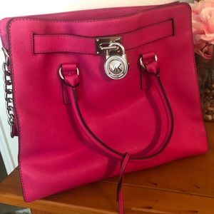 Large Hot Pink Michael Kors Satchel